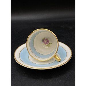2pc Jackson Featherweight Cup & Saucer Set Fine Bone China Roses USA